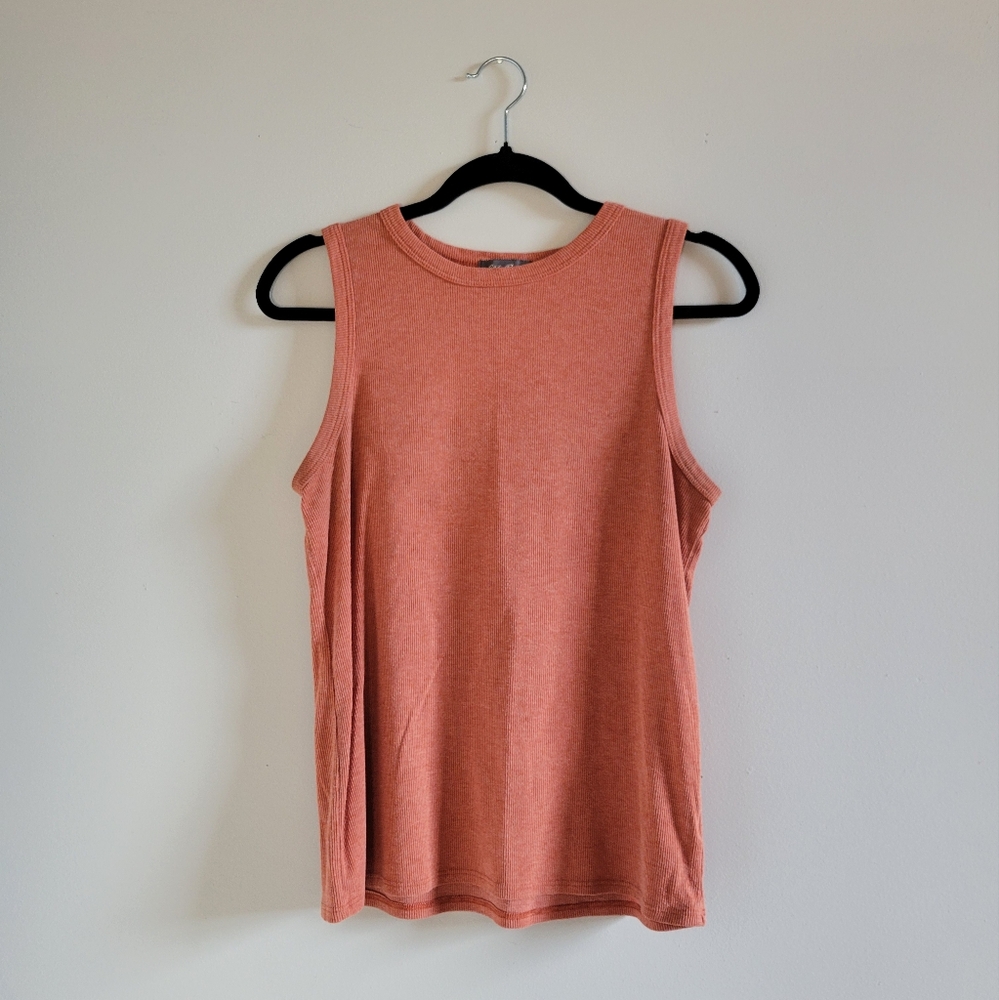 Eddie Bauer Faded Orange Ribbed Sleeveless Tank Top Womens Medium